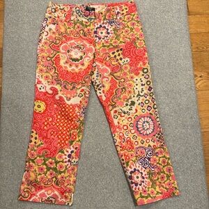 J Crew Floral City Fit Pants- Size 0